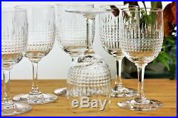 Série de 6 verres à vin de Bourgogne n°3 en cristal de Baccarat modèle Nancy