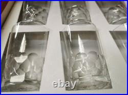 Série de 6 verres gobelets cristal de Baccarat modèle écaille 7,8cm