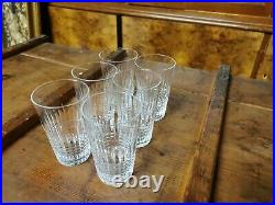 Série de 6 verres gobelets en cristal signés baccarat modèle Nancy 9cm