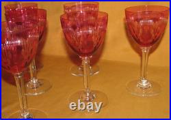 Série de 6 verres vin blanc Porto cristal Baccarat service Molière rouge 1916