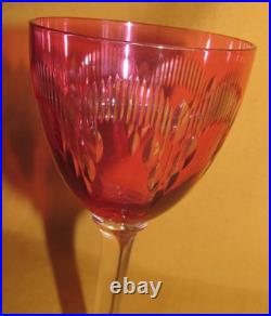 Série de 6 verres vin blanc Porto cristal Baccarat service Molière rouge 1916