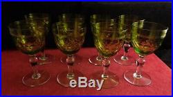 Service 8 verres à vin en cristal Baccarat forme 9538 taille 7743 couleur vert
