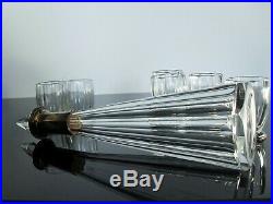 Service A Digestif Carafe 11 Gobelets Cristal Taille Argent Pyramide Baccarat