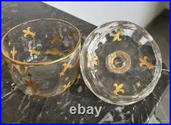 Service Cristal À Côtes Vénitiennes Baccarat 2 Carafes Verre Sucrier Plateau