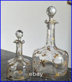 Service Cristal À Côtes Vénitiennes Baccarat 2 Carafes Verre Sucrier Plateau