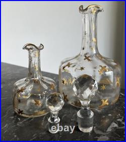 Service Cristal À Côtes Vénitiennes Baccarat 2 Carafes Verre Sucrier Plateau