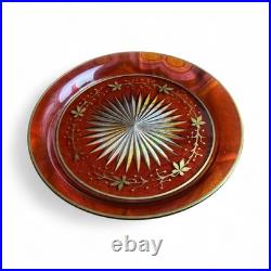 Service De Nuit En Cristal De Baccarat Rouge Et Doré A L Or Fin. 5 Péces