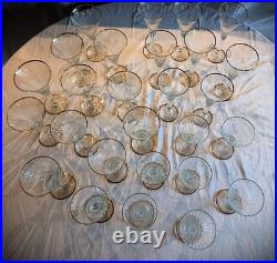 Service De Verres En Cristal Taillé De 1950 Baccarat 27 Verres