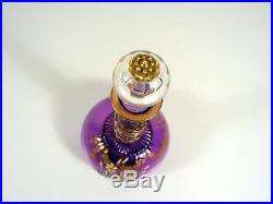 Service Liqueur Cristal Emaillé Baccarat Violet Décor Fleurs, 11 pcs, numéroté