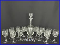 Service Sévigné en cristal de Baccarat. Carafe et 11 verres