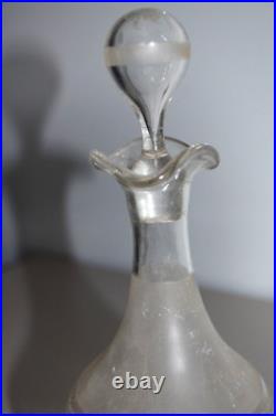 Service à Liqueur Cristal Baccarat Givré Dégagé à l'Acide Frise Grec Circa 1900