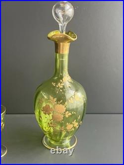Service à liqueur en cristal Doré Baccarat Art Nouveau
