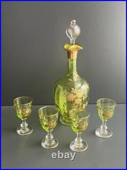 Service à liqueur en cristal Doré Baccarat Art Nouveau