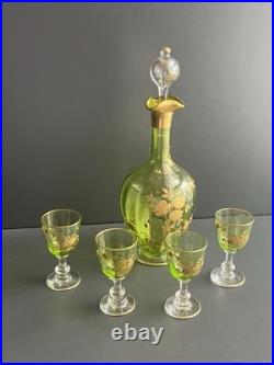 Service à liqueur en cristal Doré Baccarat Art Nouveau