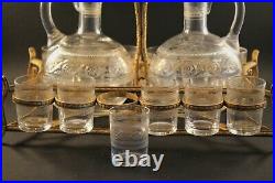 Service a liqueur en cristal de baccarat, modele gravure athénienne