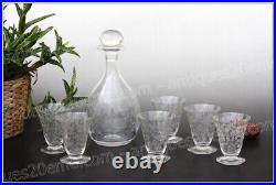 Service à vin en cristal de Baccarat modèle Elisabeth, carafe+verres Wine set