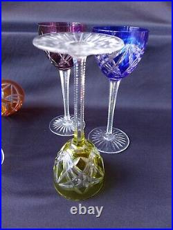 Service de 4 Roemer verre a vin Baccarat cristal doublée taille S1136 couleur