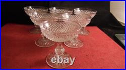 Service de 6 coupes a champagne en cristal de Baccarat modèle Diamants biseaux