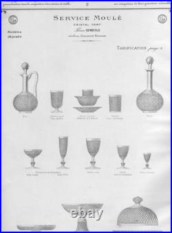Service de 6 coupes a champagne en cristal de Baccarat modèle Diamants biseaux