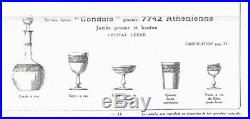 Service de 6 flutes à champagne cristal de Baccarat gondole gravure athénienne