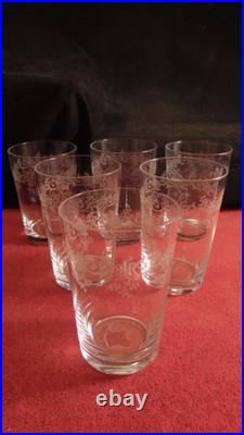 Service de 6 gobelets en cristal de Baccarat modèle Sévigné H9 cm