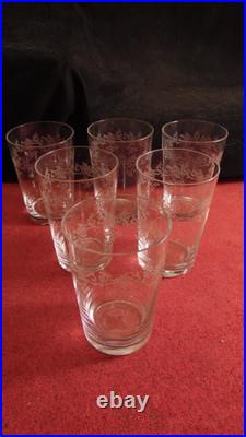 Service de 6 gobelets en cristal de Baccarat modèle Sévigné H9 cm