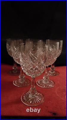Service de 6 verres a eau en cristal de Baccarat modèle Colbert