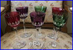 Service de 6 verres couleur vin Rhin CRISTAL BACCARAT cristal Lavandou Rohmer