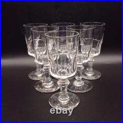 Service de six verres à vin rouge en cristal taillé de Baccarat modèle Mirabeau
