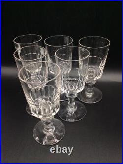 Service de six verres à vin rouge en cristal taillé de Baccarat modèle Mirabeau