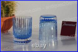 Set 2 verres à whisky cristal de Baccarat modèle Harmonie bleu Whiskey glasses