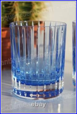 Set 2 verres à whisky cristal de Baccarat modèle Harmonie bleu Whiskey glasses