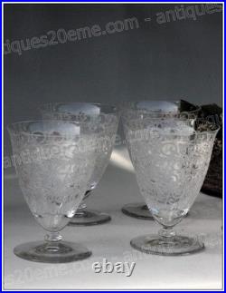 Set 4 verres à eau en cristal de Baccarat modèle Chateaubriant Water glasses
