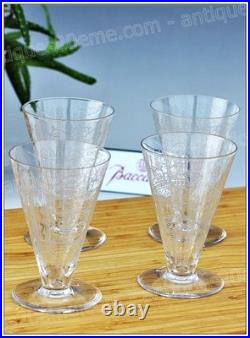 Set 4 verres à vin n°4 en cristal de Baccarat modèle Lido 9,9 cm Wine glasses