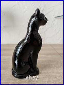 Statuette Panthère Noire en Cristal de Baccarat. Comme Neuve