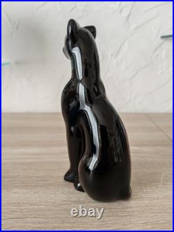 Statuette Panthère Noire en Cristal de Baccarat. Comme Neuve