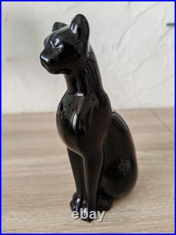 Statuette Panthère Noire en Cristal de Baccarat. Comme Neuve