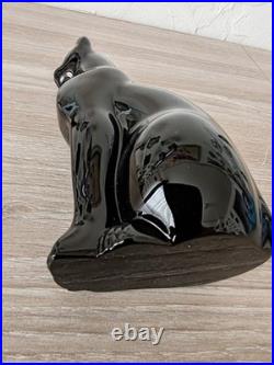 Statuette Panthère Noire en Cristal de Baccarat. Comme Neuve