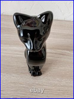 Statuette Panthère Noire en Cristal de Baccarat. Comme Neuve