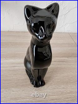 Statuette Panthère Noire en Cristal de Baccarat. Comme Neuve