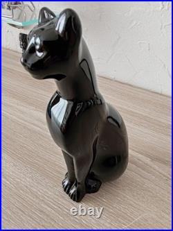 Statuette Panthère Noire en Cristal de Baccarat. Comme Neuve