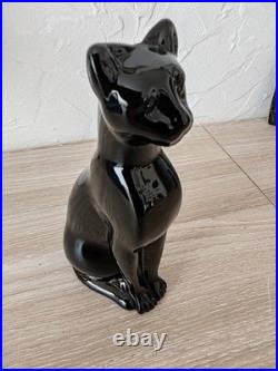 Statuette Panthère Noire en Cristal de Baccarat. Comme Neuve