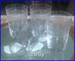 Suite de 4 verres à eau gobelet en cristal soufflé gravé XIXe Baccarat St louis