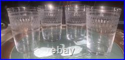 Suite de 4 verres à eau gobelet en cristal soufflé gravé XIXe Baccarat St louis