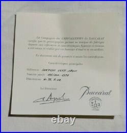Sulfure Presse Papier Baccarat Serpent Vert 1979 Avec Boite Et Certificat