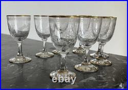 SuperbeService À Liqueur 8 Verres Carafe En Cristal De Baccarat Décor Japonisant