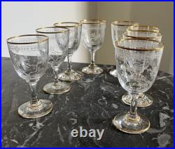 SuperbeService À Liqueur 8 Verres Carafe En Cristal De Baccarat Décor Japonisant