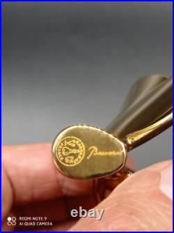 Superbe Papillon Porte bonheur en Cristal De BACCARAT Doré Or, signé