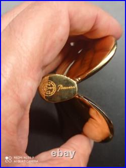 Superbe Papillon Porte bonheur en Cristal De BACCARAT Doré Or, signé