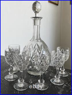 Superbe Service Carafe Et 6 Verres en Cristal De Baccarat Signé